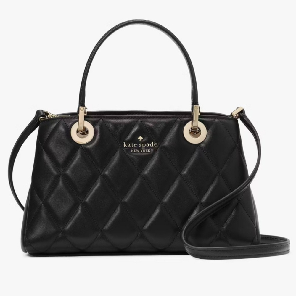 NWT Kate Spade Carey Small Quilted Sullivan Satchel Black